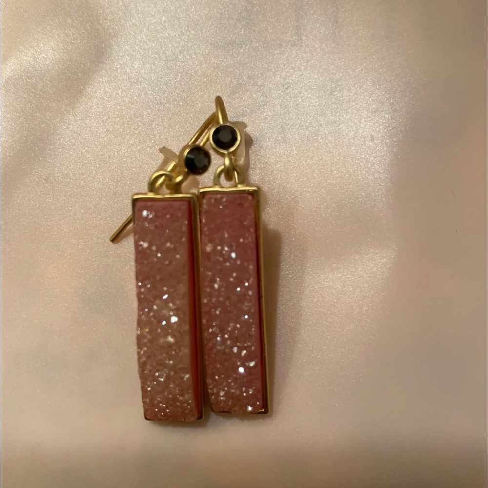 Blush and drusy earring